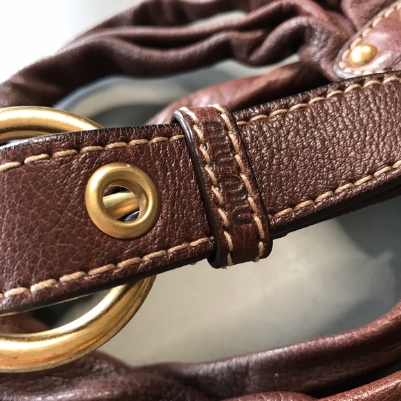 MIU MIU Brown Leather Belt Vintage Y2K
